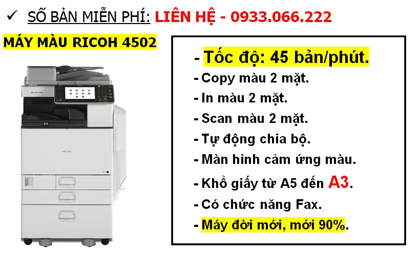 máy photocopy ricoh aficio mpc 4502
